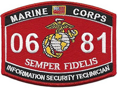 0681 INFORMATION SECURITY TECHNICIAN USMC MOS MILITARY PATCH SEMPER FIDELIS