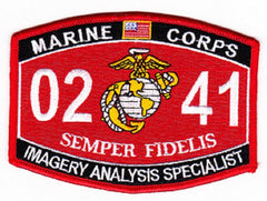 0241 IMAGERY ANALYSIS SPECIALIST USMC MOS MILITARY PATCH SEMPER FIDELIS