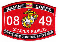 0849 SHORE FIRE CONTROL PARTY MAN USMC MOS MILITARY PATCH