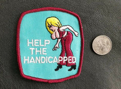 HELP THE HANDICAPPED funny RACING  hot rod jacket PATCH