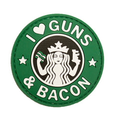 I Love Guns and BACON PVC Patch