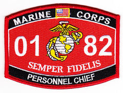0182 Personnel Chief USMC MOS Military Patch SEMPER FIDELIS