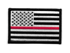 Thin Red Line USA Flag Iron-On Patch