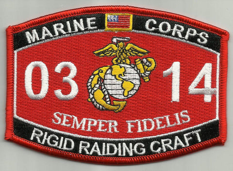 0314 RIGID RAIDING CRAFT USMC MOS Military Patch SEMPER FIDELIS