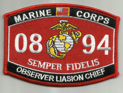 0894 OBSERVER LIASON CHEIF USMC MOS MILITARY PATCH