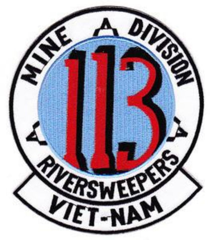 113 Navy Riversweepers Mine Division Military Patch VIET-NAM