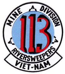 113 Navy Riversweepers Mine Division Military Patch VIET-NAM