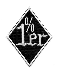 1%er One Percenter White Diamond Embroidered Patch