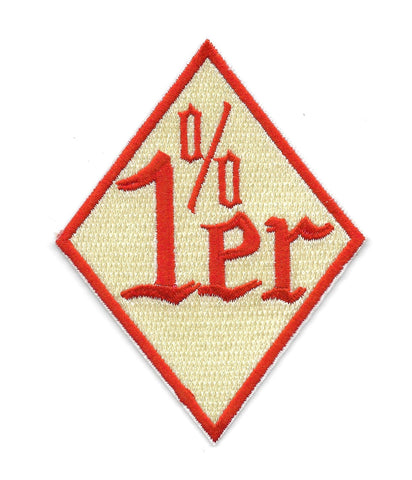 1%er One Percenter Red Diamond Embroidered Patch