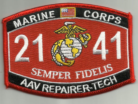 2141 USMC "AAV REPAIRER-TECH" MOS MILITARY PATCH