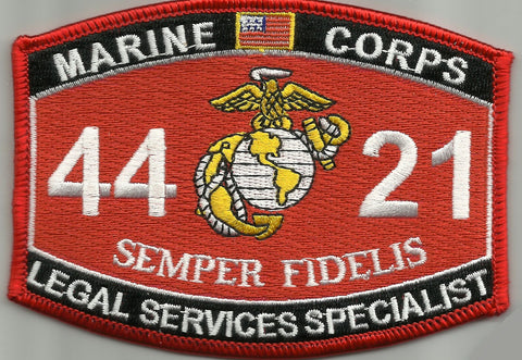 4421 USMC "LEGAL SERVICES SPECIALIST" MOS MILITARY PATCH SEMPER FIDELIS