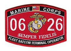 0626 FLEET SATCOM TERMINAL OPERATOR USMC MOS MILITARY PATCH SEMPER FIDELIS