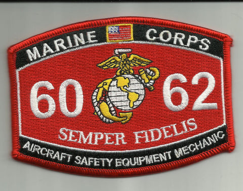 6062 USMC "AIRCRAFT SAFETY EQUIP- MECHANIC" MOS MILITARY PATCH