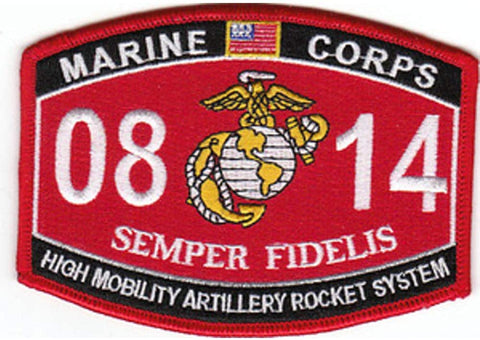 0814 High Mobility Artillery Rocket System USMC MOS Military Patch SEMPER FIDELIS