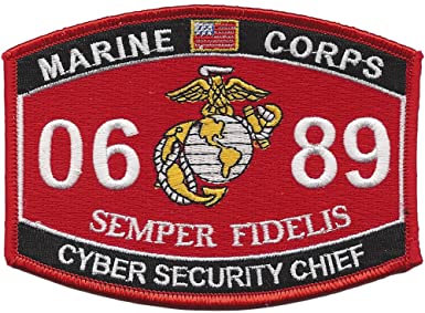 0689 CYBER SECURITY CHIEF USMC MOS MILITARY PATCH SEMPER FIDELIS