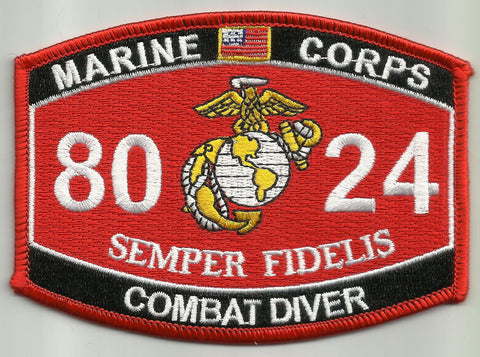 8024 USMC "COMBAT DIVER" MOS MILITARY PATCH