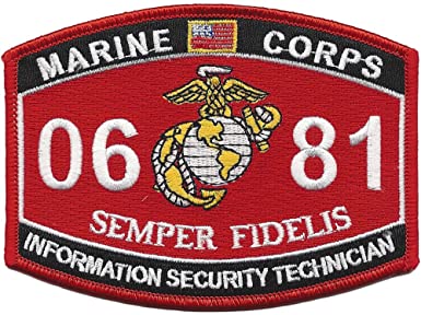 0681 INFORMATION SECURITY TECHNICIAN USMC MOS MILITARY PATCH SEMPER FIDELIS