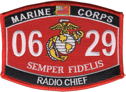 0629 RADIO CHIEF USMC MOS MILITARY PATCH SEMPER FIDELIS