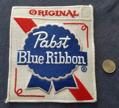LARGE Original Pabst Blue Ribbon Beer VINTAGE white border