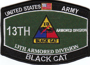 13th Armored Division ARMY Patch BLACK CAT