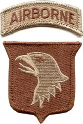 101st AIRBORNE DIVISION ARMY MILITARY PATCH & TAB DESERT