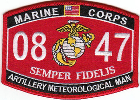 0847 ARTILLERY METEOROLOGICAL MAN USMC MOS MILITARY PATCH