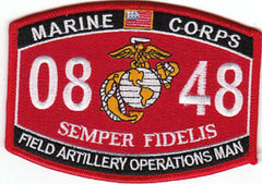 0848 FIELD ARTILLERY OPERATIONS MAN USMC MOS MILITARY PATCH