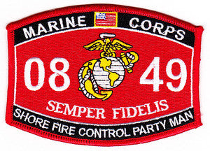 0849 SHORE FIRE CONTROL PARTY MAN USMC MOS MILITARY PATCH