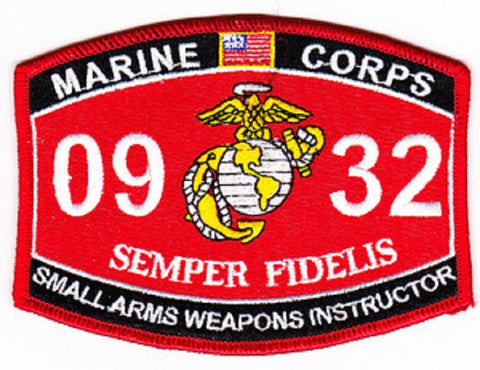 0932 SMALL ARMS WEAPONS INSTRUCTOR USMC MOS MILITARY PATCH