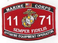 1171 USMC "HYGIENE EQUIPMENT OPERATOR" MOS MILITARY PATCH