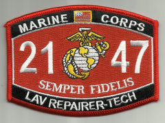 2147 USMC "LAV REPAIRER-TECH" MOS MILITARY PATCH