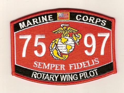 7597 USMC "ROTARY WING PILOT" MOS MILITARY PATCH
