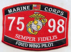 7598 USMC "FIXED WING PILOT" MOS MILITARY PATCH