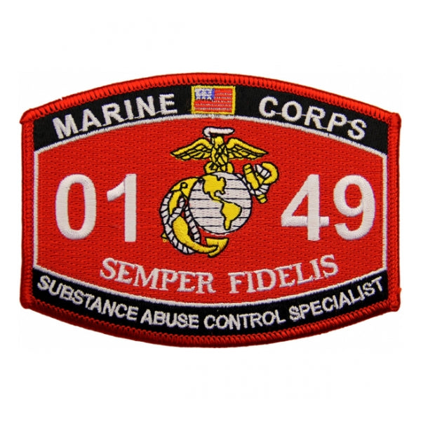 0149 SUBSTANCE ABUSE CONTROL SPECIALIST USMC MOS MILITARY PATCH