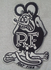 LARGE Officially Licensed ED "BIG DADDY" ROTH Rat Fink Back Patch BLACK & WHITE