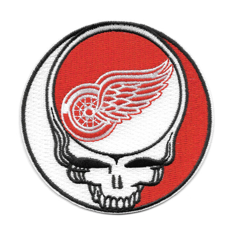 Steal Your Face Red Wings Dead Head Skull Patch