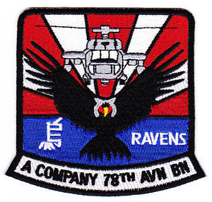 78th Aviation Battalion A Company Military Patch JAPAN RAVENS
