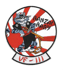 VF-111 US NAVY Aviation Fighter Squadron One Hundred Eleven Military Patch TOMCAT BANZAI BABY