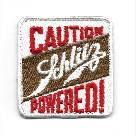 CAUTION Schlitz POWERED! Rockabilly Biker Vintage 70s patch