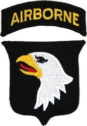 101st AIRBORNE DIVISION ARMY MILITARY PATCH & TAB COLOR