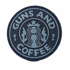 GUNS AND COFFEE 3D PVC HOOK BACKING PATCH - Dark Ops