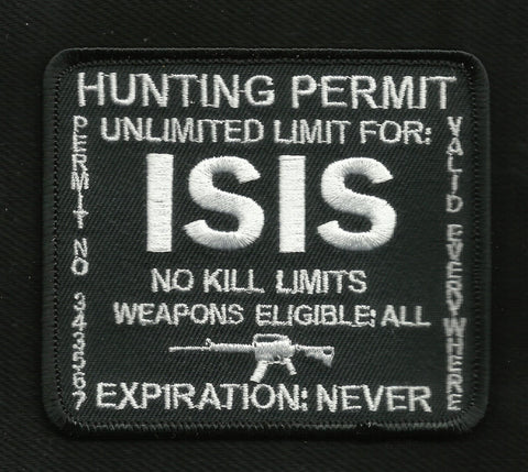 ISIS Hunting Permit Patch - Black