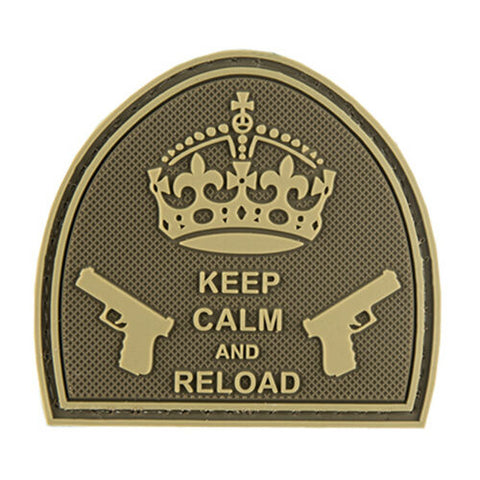 KEEP CALM AND RELOAD PVC HOOK PATCH - DESERT