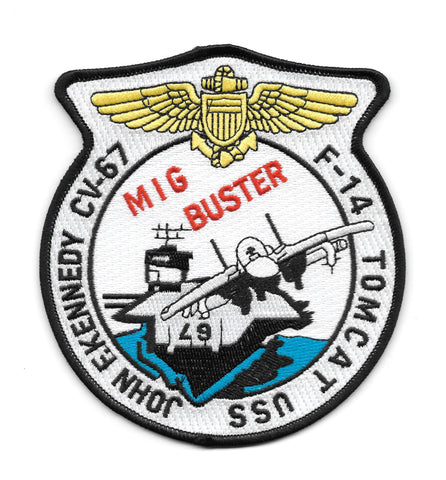 CV-67 USS John F. Kennedy F-14 TOMCAT "MIG BUSTER" Navy Patch