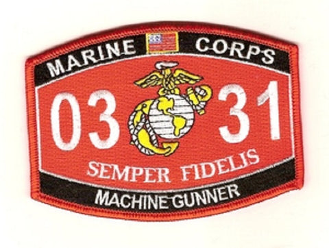 0331 MACHINE GUNNER USMC MOS MILITARY PATCH SEMPER FIDELIS