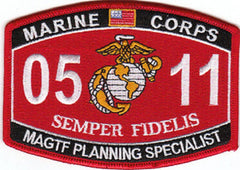 0511 MAGTF PLANNING SPECIALIST USMC MOS MILITARY PATCH SEMPER FIDELIS