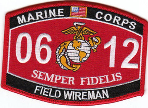 0612 FIELD WIREMAN USMC MOS MILITARY PATCH SEMPER FIDELIS