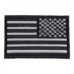 REFLECTIVE REVERSED USA AMERICAN FLAG BLACK MILITARY BIKER PATCH