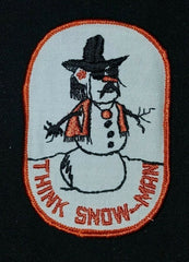 THINK SNOW-MAN Funny Humor Drugs Novelty Sew On Vintage Patch