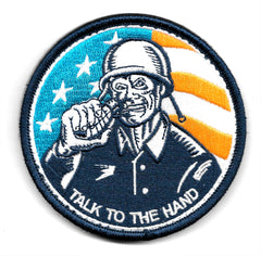 Talk To The Hand "Grenade" HOOK & LOOP Morale Military Patch